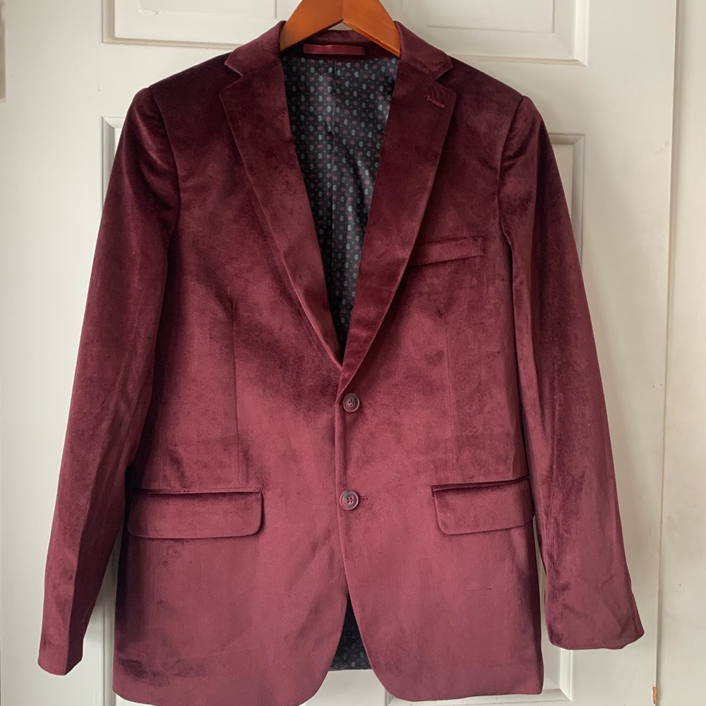 Boy’s Burgundy Velvet Blazer